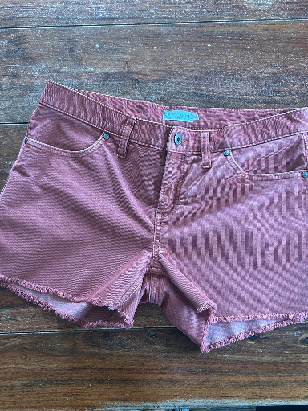 Carve Designs Women's corduroy Shorts in Penny/Rust tone 4"